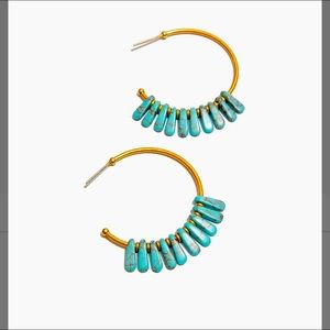 Madewell Beaded Fan Hoop Earrings NEW